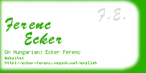ferenc ecker business card